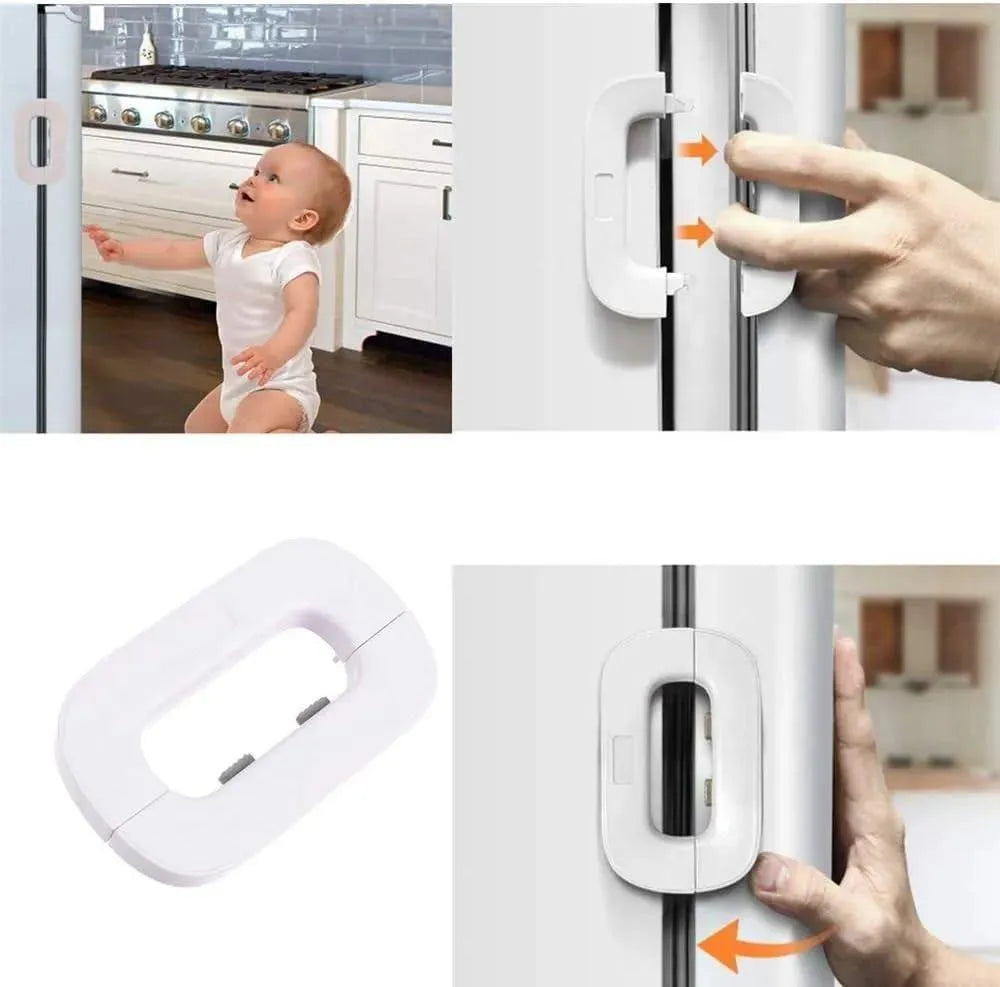 (BUY 1 GET 1 FREE) Fridge Door Locks Latch ABS Plastic Safety Lock