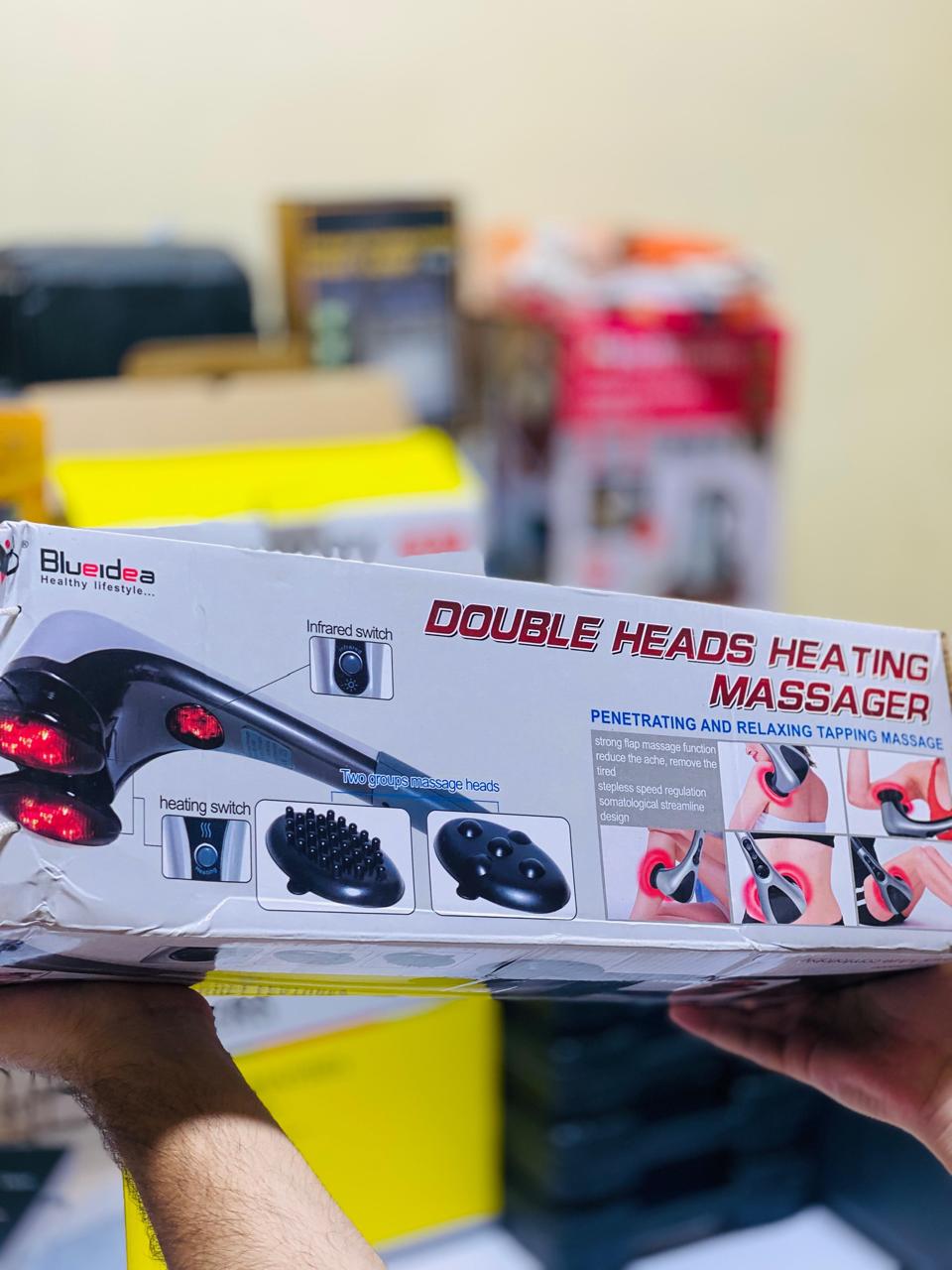 Full Body Handheld Double Head Massager With Infrared Heat Technology For Muscle Relief Relaxation And Circulation