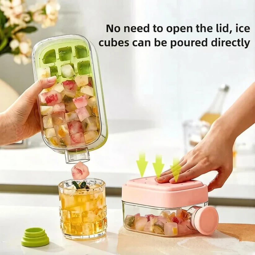 2-in-1 Ice Cube Tray Water Bottle 500ml | Portable Ice Maker Bottle with Straw