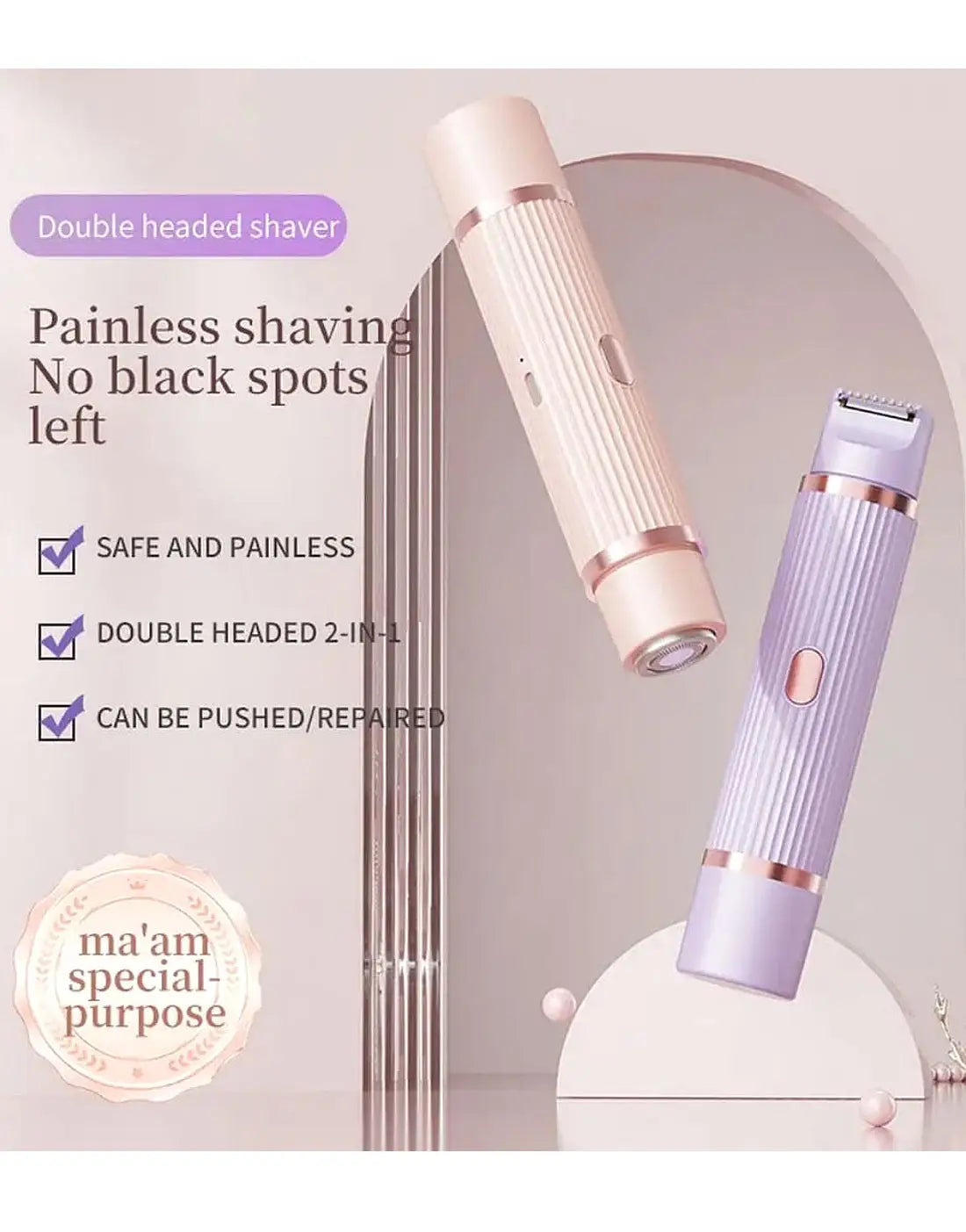 BLAWLESS 2-in-1 Electric Shaver & Trimmer – USB Rechargeable Double Head Hair Remover for Men & Women