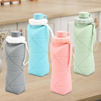 600ml Silicone Folding Water Bottle