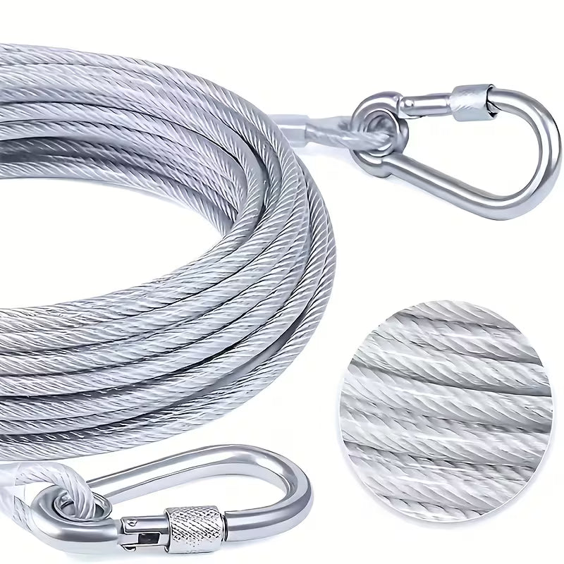 10 Meters Versatile Clothesline Stainless Steel Rope for Outdoor Camping Traction Ropes Thickened Dog Pet Leash