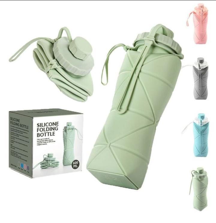 600ml Silicone Folding Water Bottle