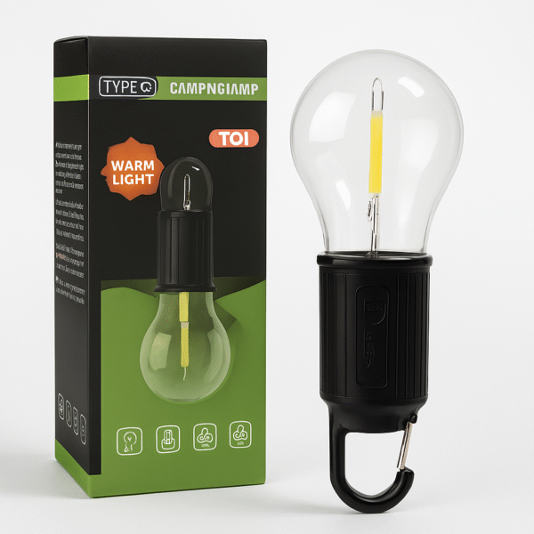 (CHARGE WITH TYPE C CABLE) Rechargeable Camping Hanging Bulb – Portable LED Tent Light