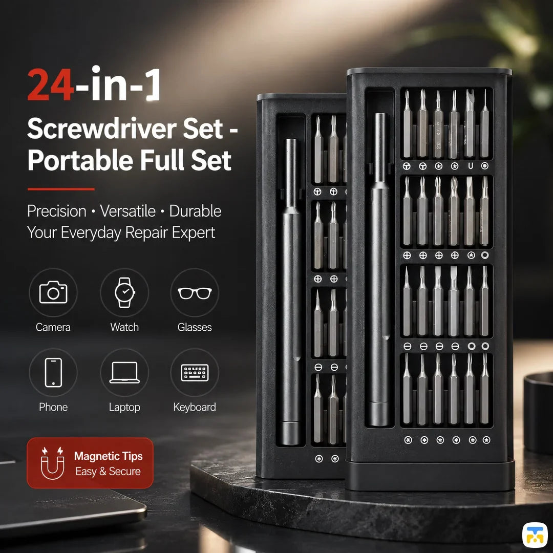 24-in-1 Precision Screwdriver Set – Portable Magnetic Repair Tool Kit for Mobile, Laptop & Electronics