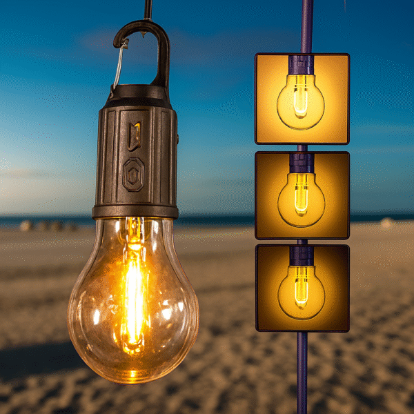 (CHARGE WITH TYPE C CABLE) Rechargeable Camping Hanging Bulb – Portable LED Tent Light