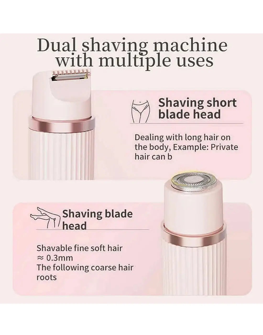BLAWLESS 2-in-1 Electric Shaver & Trimmer – USB Rechargeable Double Head Hair Remover for Men & Women