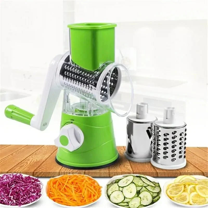 3-in-1 Rotary Drum Vegetable Grater & Slicer