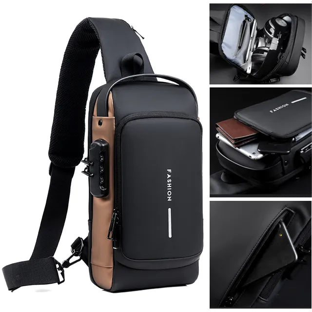 Anti-Theft Crossbody Shoulder Backpack - Waterproof