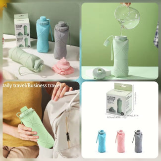 600ml Silicone Folding Water Bottle