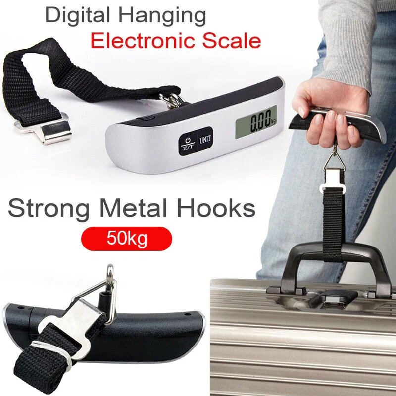110lb / 50kg Portable Digital Scale LCD Display Electronic Hook Scale Luggage