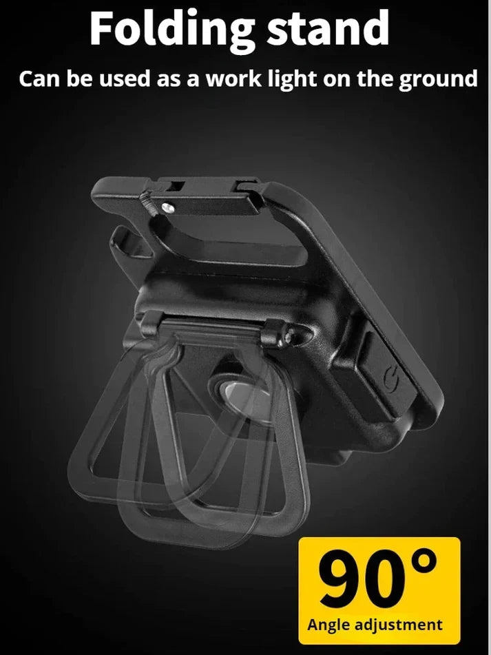 COB Rechargeable Keychain Flashlight: 3 Light Mod Portable Pocket Light with Folding Bracket, Bottle Opener, Magnet Base & Type-C Charging