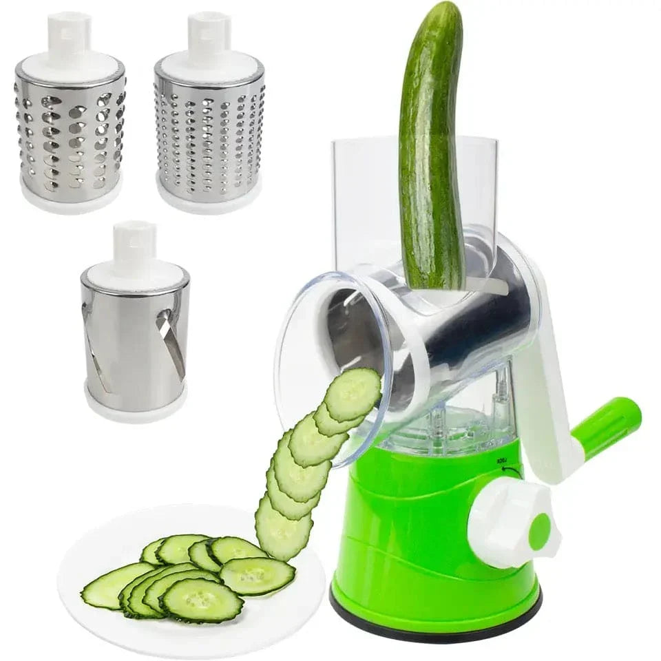 3-in-1 Rotary Drum Vegetable Grater & Slicer