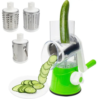 3-in-1 Rotary Drum Vegetable Grater & Slicer