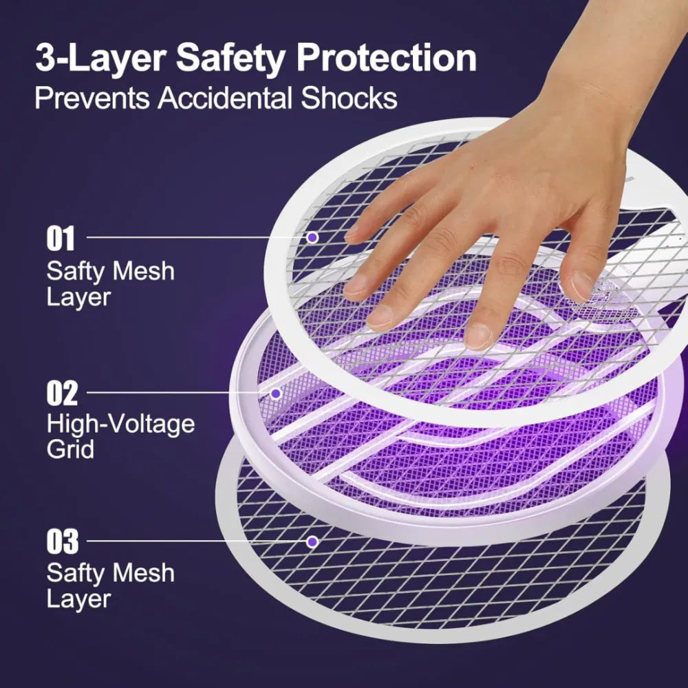 14 Inch Foldable Electric Mosquito Killer USB Rechargeable Fly Trap Mosquito Swatter Racket Insect Killer