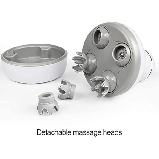 Electric Scalp Head & Back Massager, Cordless Hair Massage Waterproof Head Massager With 4 Heads 84 Nodes For Hair Growth, Stress Relief & Deep Clean, Gifts For Men Women, White