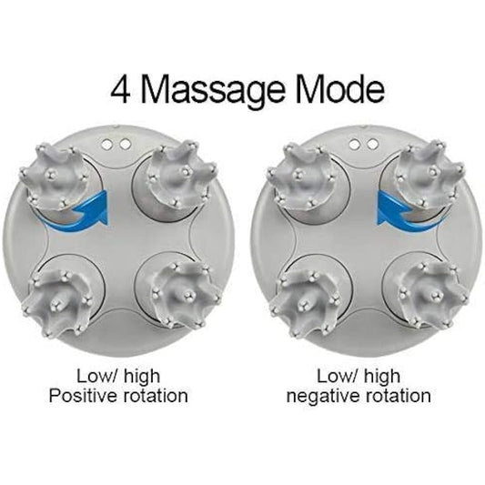 Electric Scalp Head & Back Massager, Cordless Hair Massage Waterproof Head Massager With 4 Heads 84 Nodes For Hair Growth, Stress Relief & Deep Clean, Gifts For Men Women, White