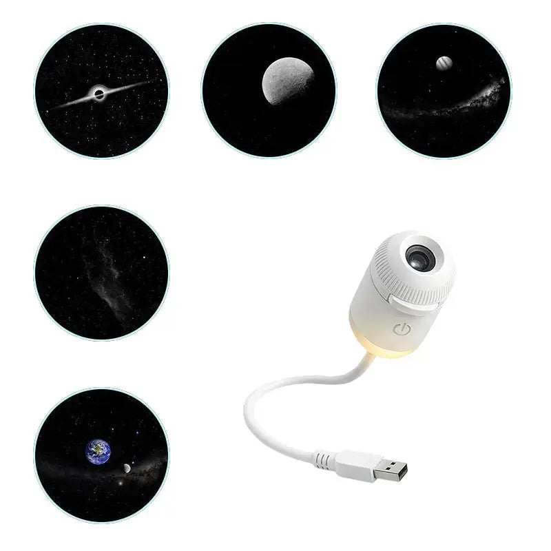 2-in-1 USB Galaxy Star Projector Night Light