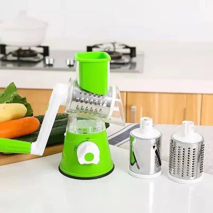 3-in-1 Rotary Drum Vegetable Grater & Slicer