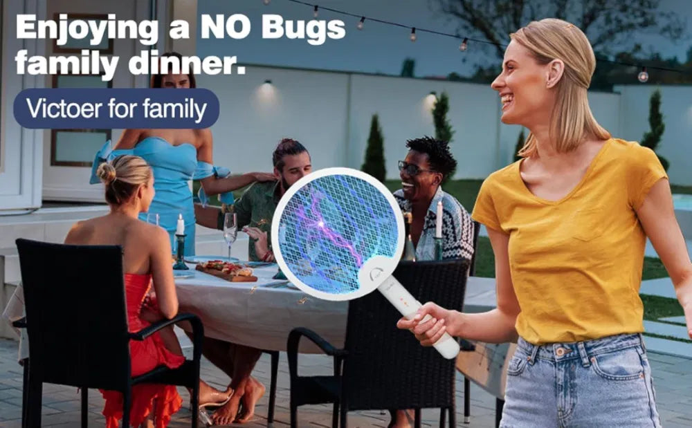 14 Inch Foldable Electric Mosquito Killer USB Rechargeable Fly Trap Mosquito Swatter Racket Insect Killer