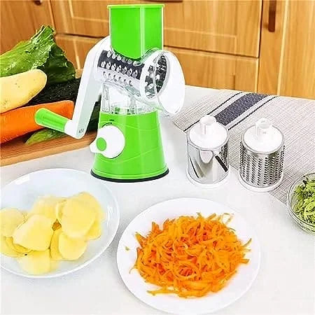 3-in-1 Rotary Drum Vegetable Grater & Slicer