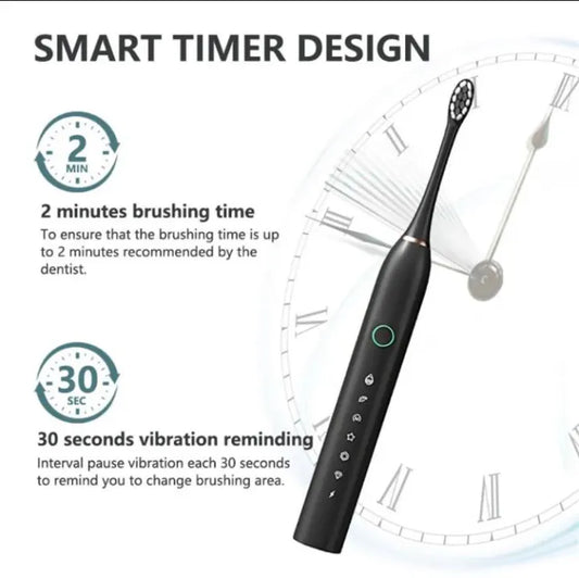 6 Modes Sonic Electric Toothbrush Smart Timer Rechargeable Whitening Tooth brush