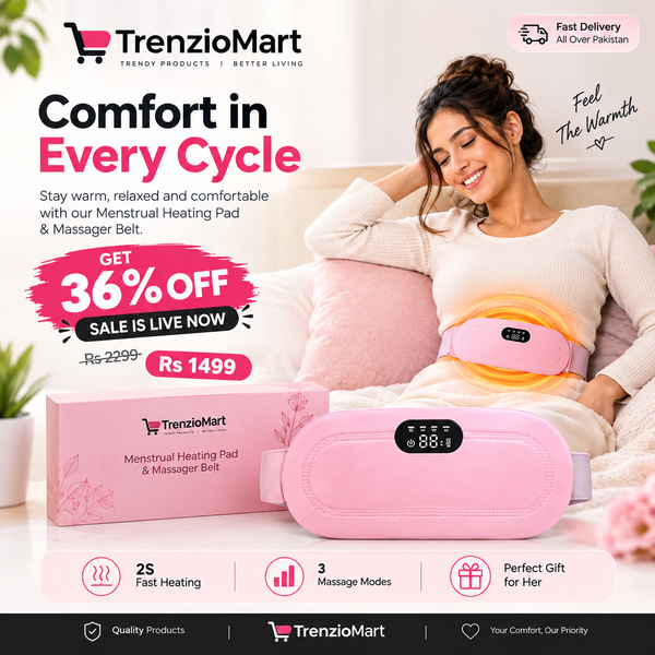 Portable Menstrual Heating Pad and Massager Belt