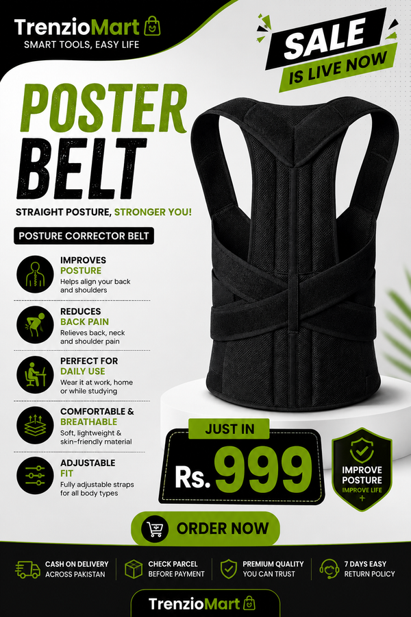 Adjustable Back Support Belt | Posture Corrector | Spine & Shoulder Support Brace | Breathable Upper Back Support for Men & Women