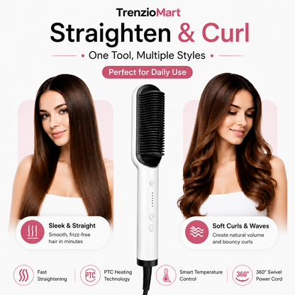 Electric Hair Comb Brush for Straightening and Curling