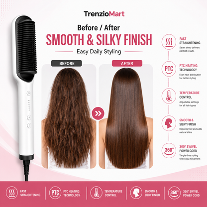 Electric Hair Comb Brush for Straightening and Curling