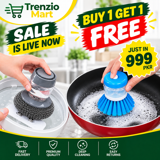 Buy 1 Get 1 Free Offer 2-Piece Kitchen Cleaning Brush Set