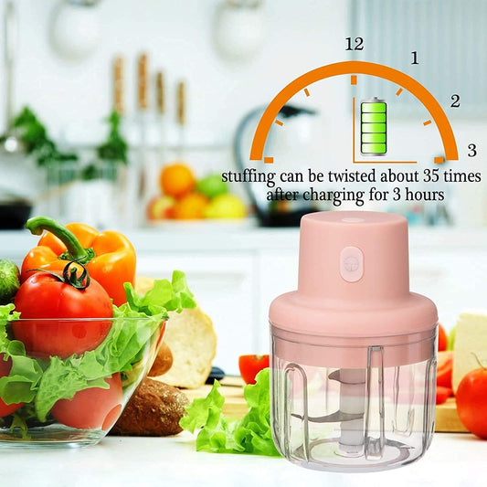 250ml Wireless Electric Garlic Press & Mini Meat Grinder