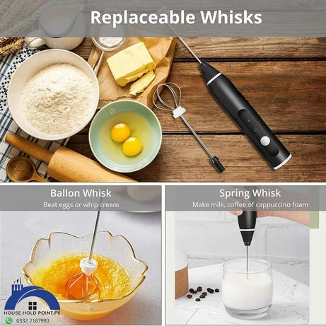 2 In 1 Rechargeable Coffee Beater and Egg Mixer and Milk Frother