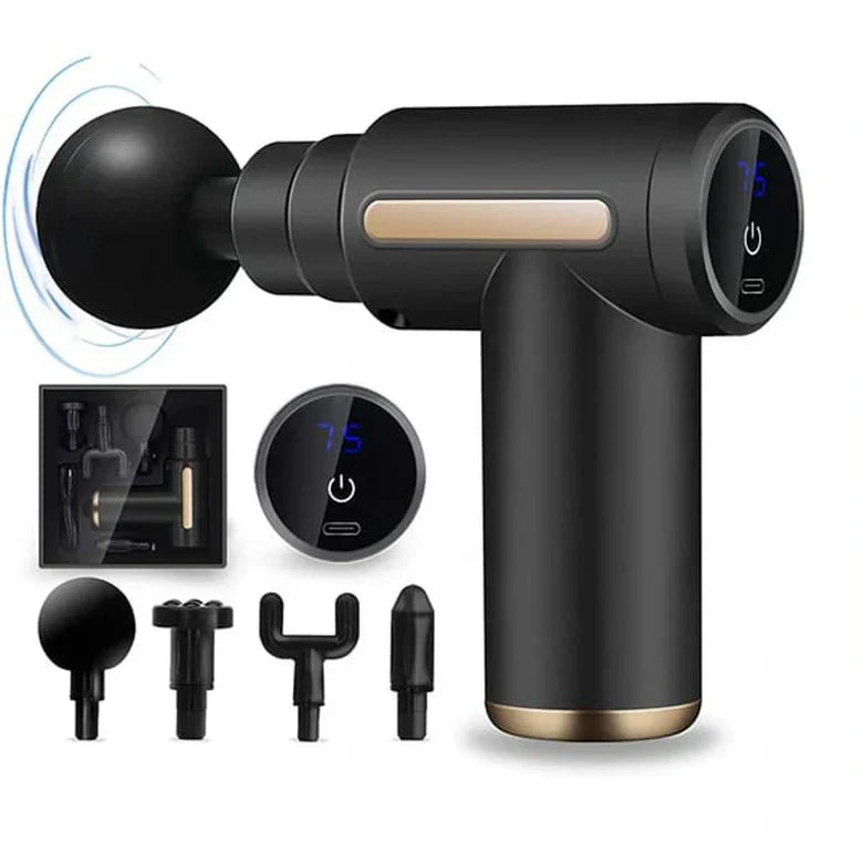 Portable Deep Tissue Massage Gun with Rechargeable Battery, 20W Motor Power