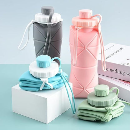 Silicone Folding Bottle | 600ML Silicon Foldable Bottle | Smart Travel Bottle Collapsible Design