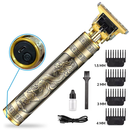 Vintage T9 Professional Hair Clipper For all kinds of hairs (Steel body with large battery type c charging)